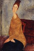 Amedeo Modigliani Jeanne Hebuterne with Yellow Sweater oil painting on canvas